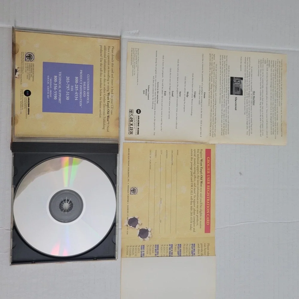 Wyatt Earps Old West PC CD-ROM 1994 Vintage Windows Mac Multimedia Grolier (CIB)